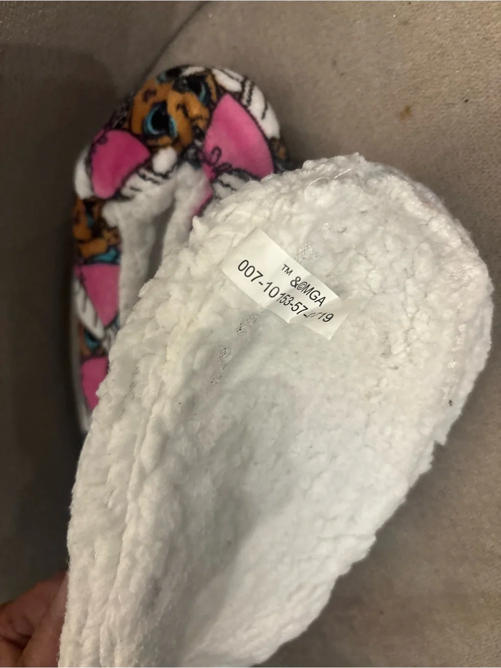 LOL Surprise! Kids Cozy Pink Character Print Faux-Fur Lined Slippers  Size 1-2